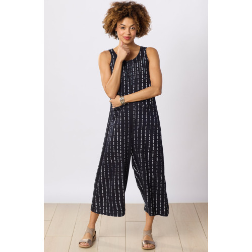 Gomya Jersey Knit Jumpsuit - Black/Natural