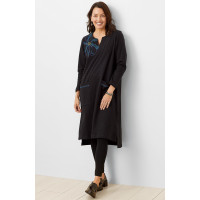 Sanjana Organic Cotton French Terry Dress - Black