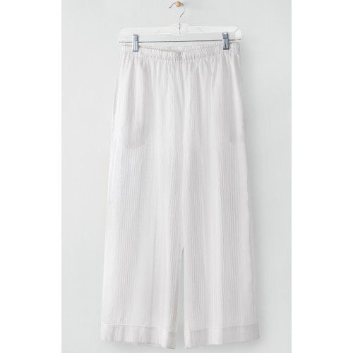 Voile Lightweight Pull-On Layering Culottes - White
