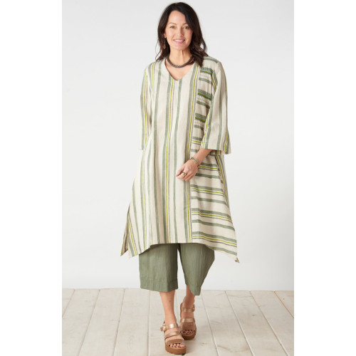 Rashi Side Slit Kaftan - Natural/Herb